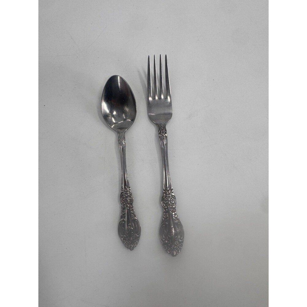 Springtime Stainless Flatware Japan 2 Pcs Spoon & Fork Fast Shipping